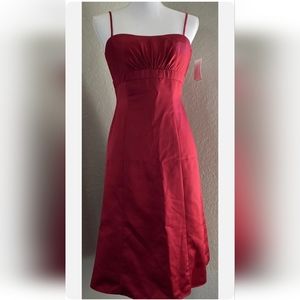 NWT DAVID'S BRIDAL Apple Red Spaghetti Strap Bridesmaid Dress